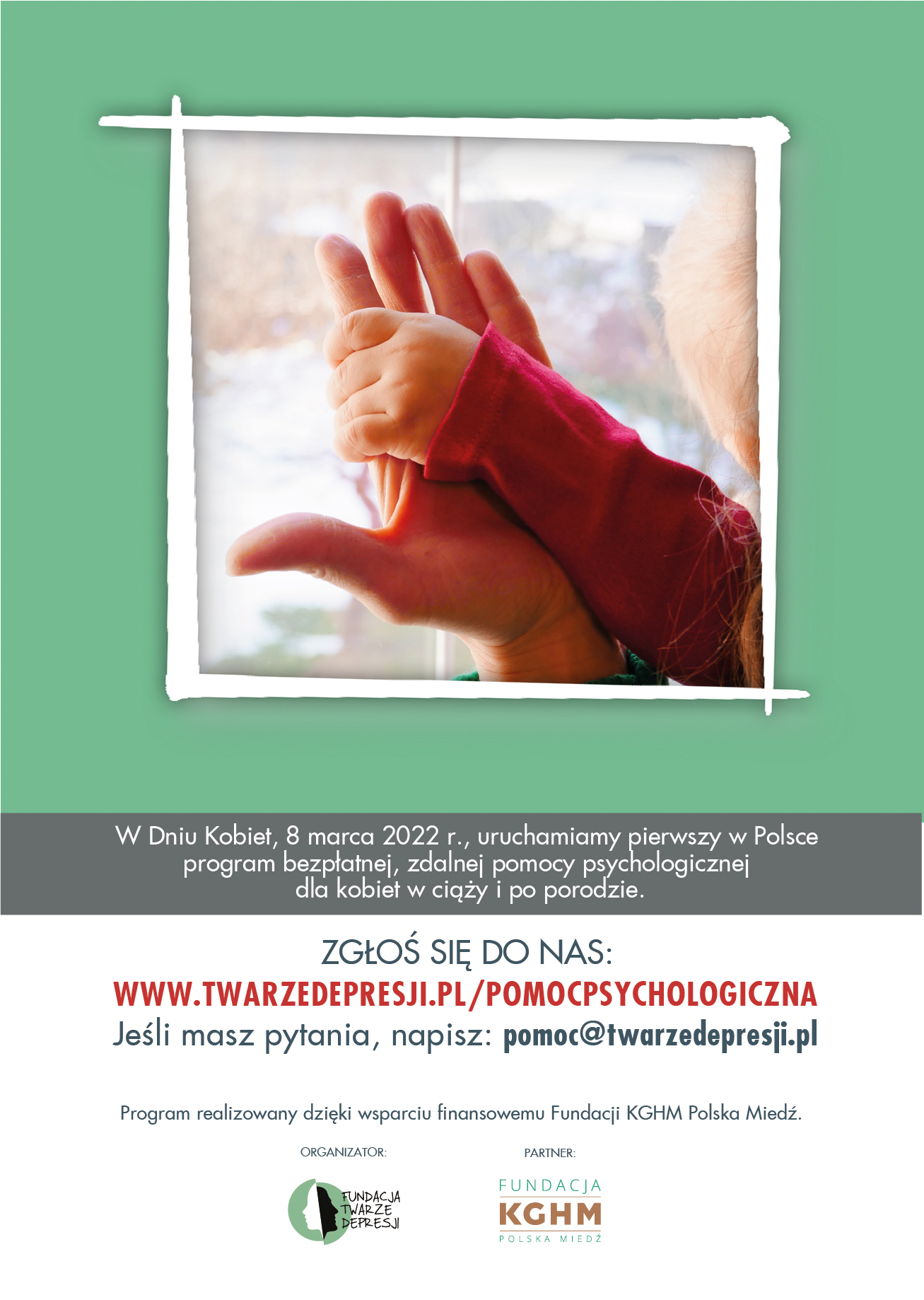 plakat programu dla kobiet w ciąży i po porodzie.